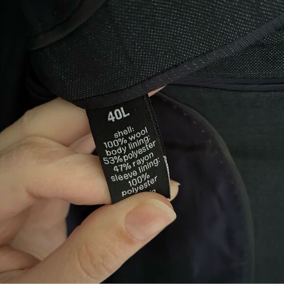 Bar 3 Men’s 2 Button Slim Fit Wool Jacket Dark Blue Gray size 40L - Picture 3 of 4